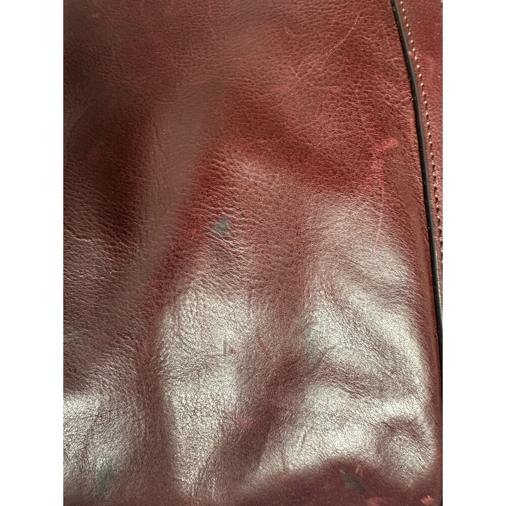 Fossil Caitlyn Leather Tote Handbag Burgundy Brandy Purse Bag - Picture 2 of 5